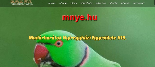 Madárbarátok Nyíregyházi Egyesülete honlap fotó